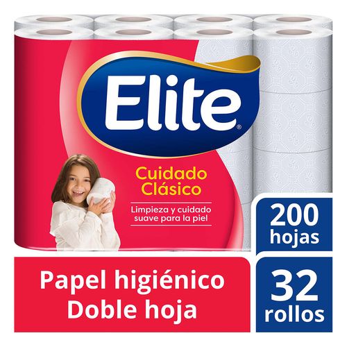 Papel Higiénico Elite Cuidado Clásico 32 Rollos