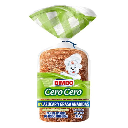 Pan Integral Bimbo Cero Cero 0% Azúcar y Grasas Añadidas 305g