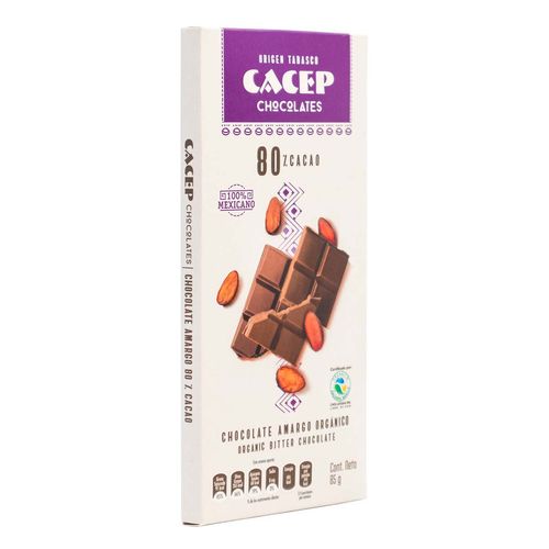 Barra de Chocolate Semi Amargo con 80% Cacao 85g