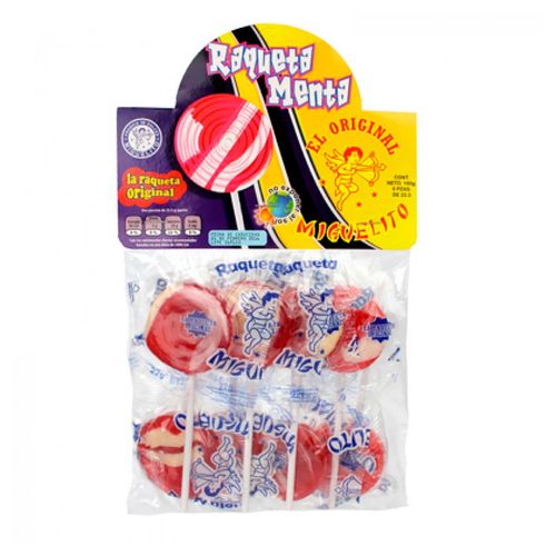 Paleta Raqueta Menta Miguelito con 8 Piezas de 180g