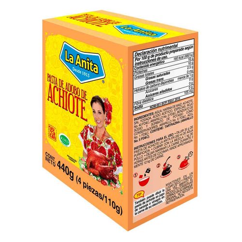Pasta La Anita de Adobo de Achiote 440g