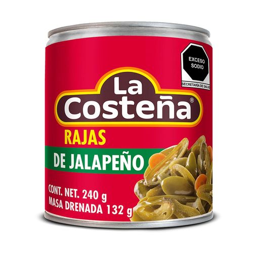 Chiles Jalapeños La Costeña en Rajas 240g