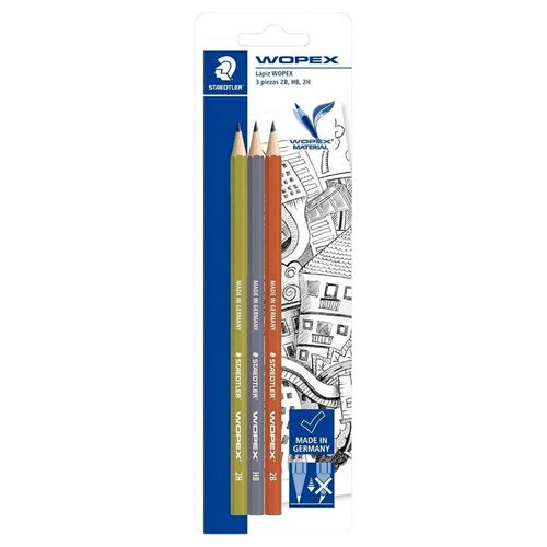 Lapiz Staedtler 3 pzas Wopex  2BHB 2H