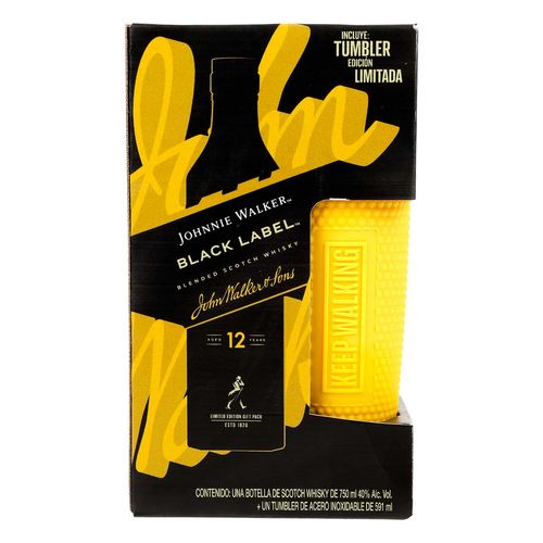 Whisky Johnnie Walker Black 750ml + Tumbler