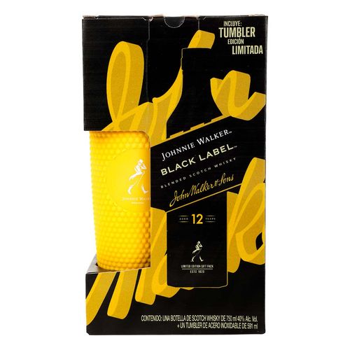 Whisky Johnnie Walker Black 750ml + Tumbler
