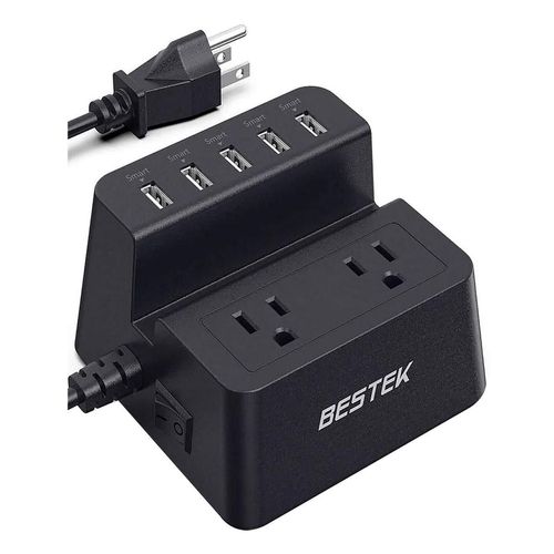 Supresor de Picos Bestek Multicontacto 1700J Negro MRJ2004-BK