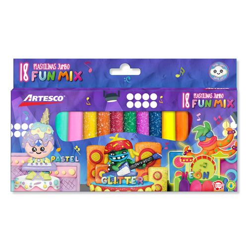 Plastilinas Jumbo Artesco Multicolor Fun Mix 18 Piezas
