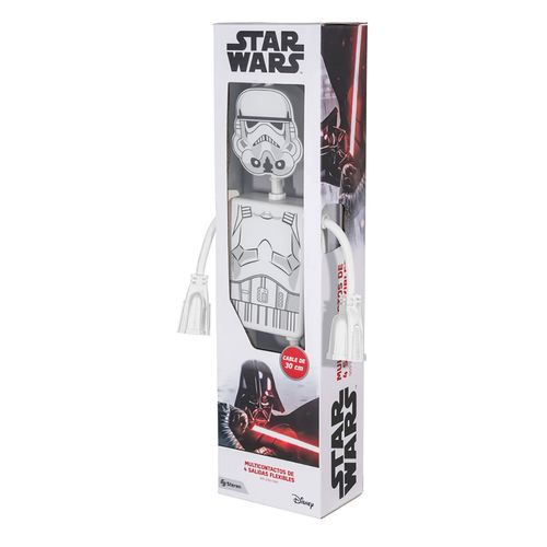 Multicontactos Steren de 4 Salidas Flexibles Figura de Star Wars Stormtrooper