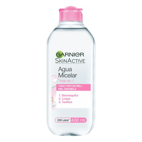 Agua Micelar Garnier Skin Active Todo en 1 de 400ml