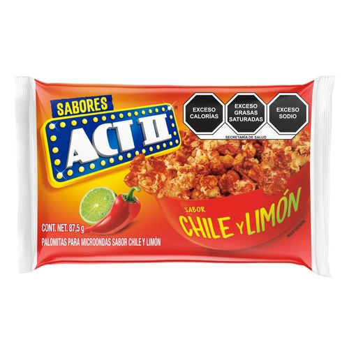 Palomitas ACT II para Microondas Sabor Chile-Limón 87.5g