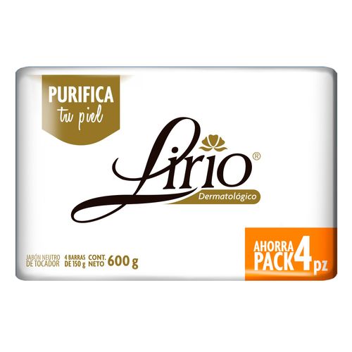 Jabón en Barra Lirio Dermatológico 4 Barras de 150g