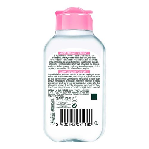 Agua Micelar Garnier Skin Active Todo en 1 de 100ml