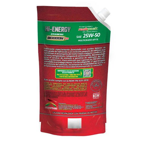 Roshpack Hi-Energy Api Sl Sae 25w50 950ml