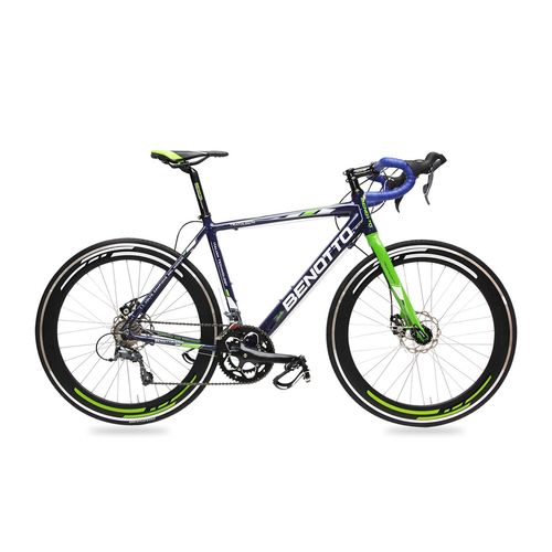 Bicicleta Benotto Unisex R700C 14V Talla 56 Aluminio Negro con Blanco Ruta Triathlon