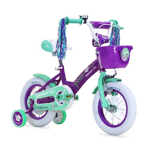 Bicicleta Infantil Benotto para Niña R12 1V Acero Contra pedal Morado