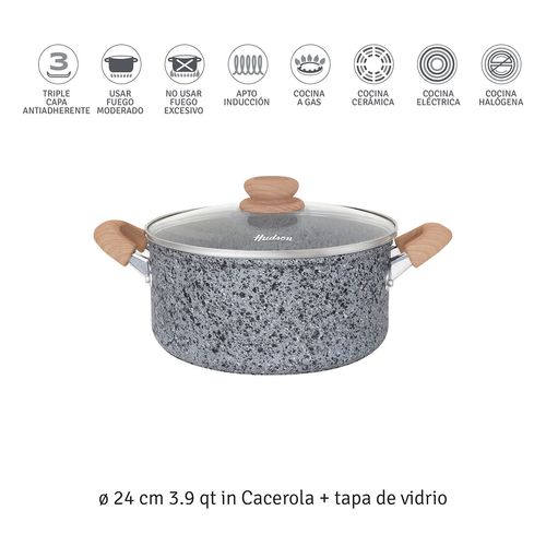 Batería Hudson Granito Stone Forjado Antiadherente 5 Piezas FGRA01