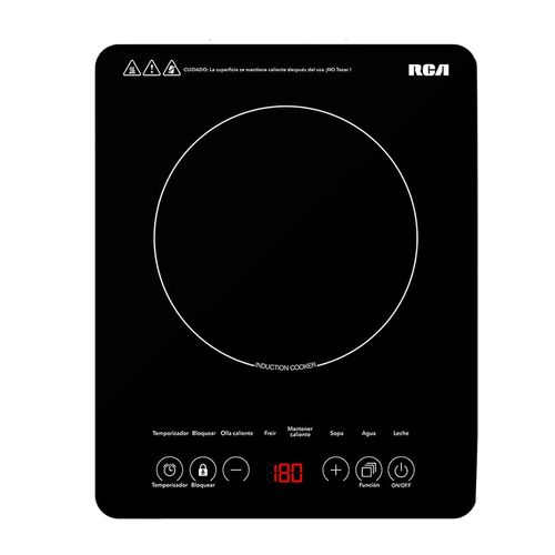 Parrilla de Inducción RCA de Cristal Templado 1 Quemador Negro RC-12A3