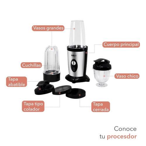 Procesador de Alimentos RCA con Accesorios Intercambiables Negro RC-3199