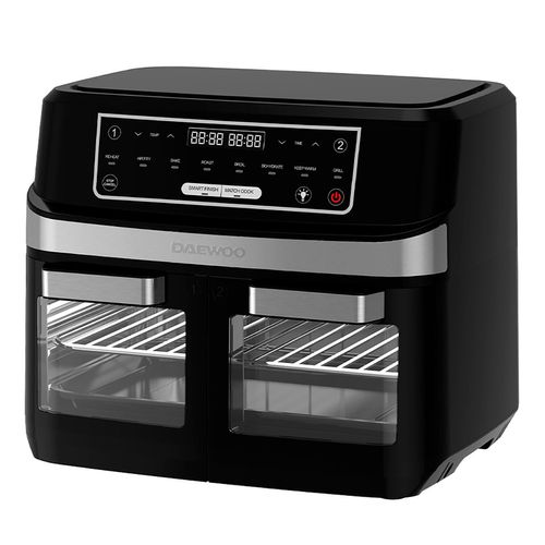 Horno Freidora de Aire Daewoo 12L Multifuncional Doble Canasta DI-5512-KDF