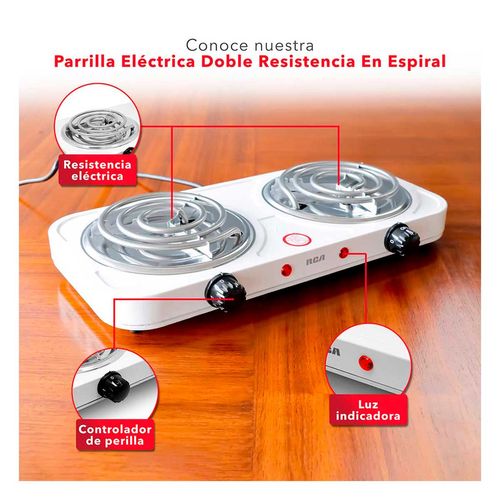Parrilla Electrica RCA de Espiral Doble RC2000A