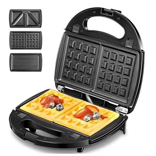 Sandwichera Aicok Placas Intercambiables  Negro Sm0140