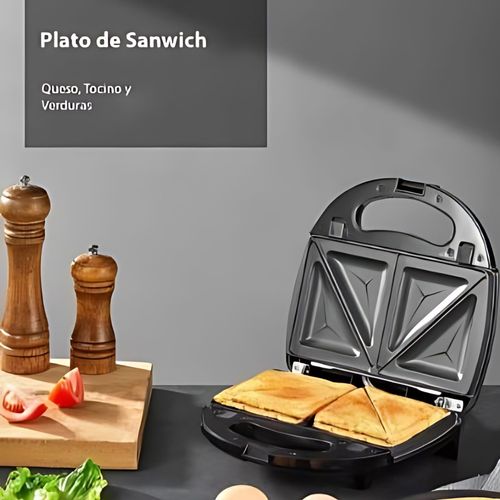 Sandwichera Aicok Placas Intercambiables  Negro Sm0140