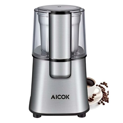 Molino de Café Eléctrico Aicok Acero Inoxidable 2.5 Onzas Plateado CG9100