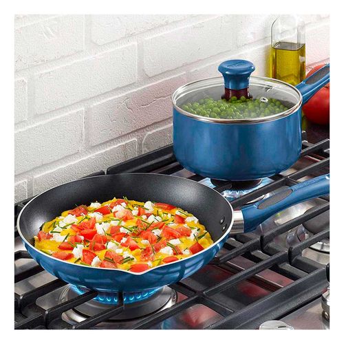Batería de Cocina T-Fal Excite Bronce B037se64 Azul