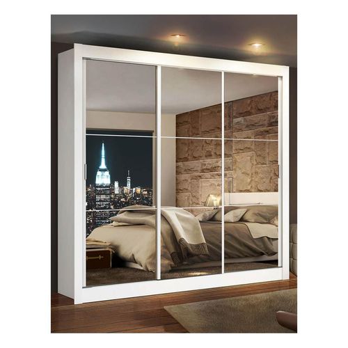 Closet Madesa Lyon 3 Puertas Corredizas con Espejo 2 Cajones