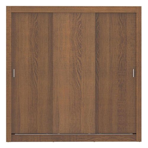 Closet Madesa Lyon Ropero 3 Puertas Corredizas 2 Cajones Marrón