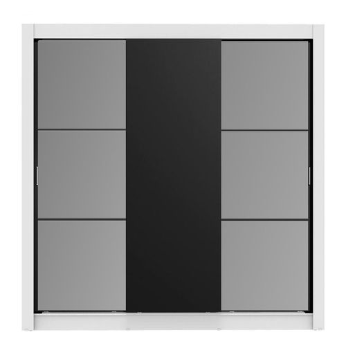 Closet Madesa Lyon Plus 3 Puertas Corredizas con Espejos 4 Cajones Blanco