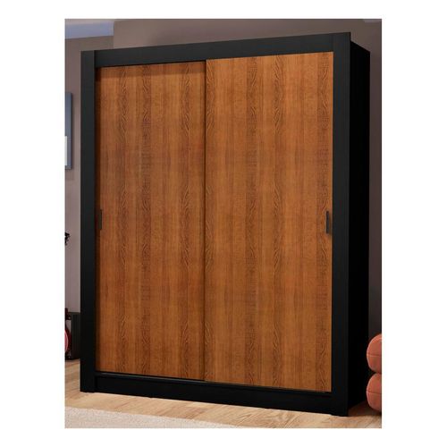 Ropero Madesa Dallas 2 Puertas Corredizas 2 Cajones Negro