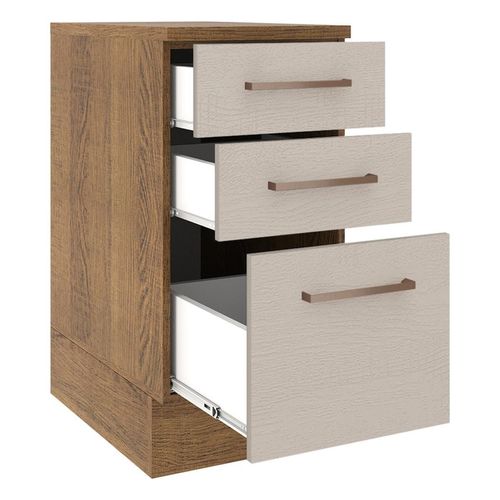 Mueble de Cocina 40 cm 3 Cajones Madesa Agata Marrón