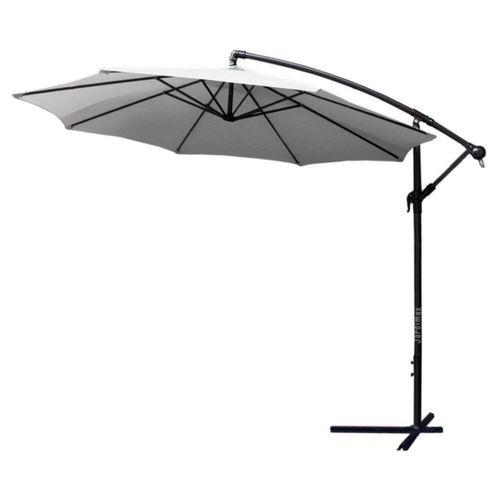 Sombrilla Lateral 3m Diametro Jardin Sol Exterior Blanco Jardimex