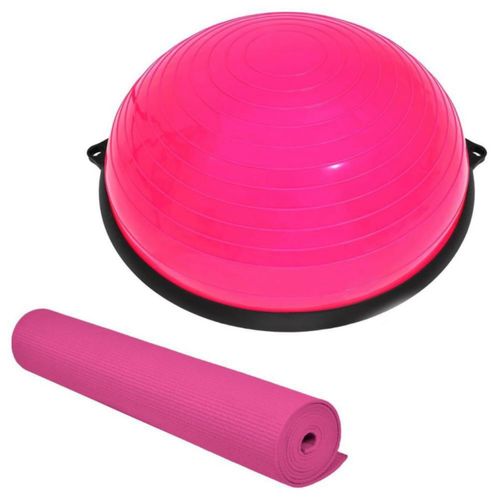 Pelota Bosu Rosa + Tapete Para Yoga Centurfit