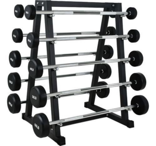 Rack 10 Barras Rectas 20 A 60 Lb Soporte Estante Pesas Centurfit