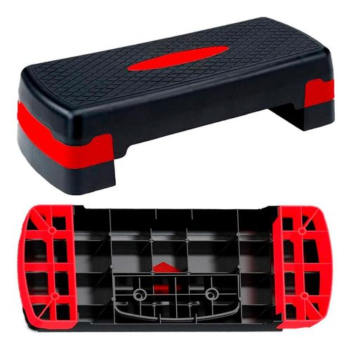 Escalón Step para Ejercicio Brandtrendy Multifuncional Rojo y Negro 2 alturas