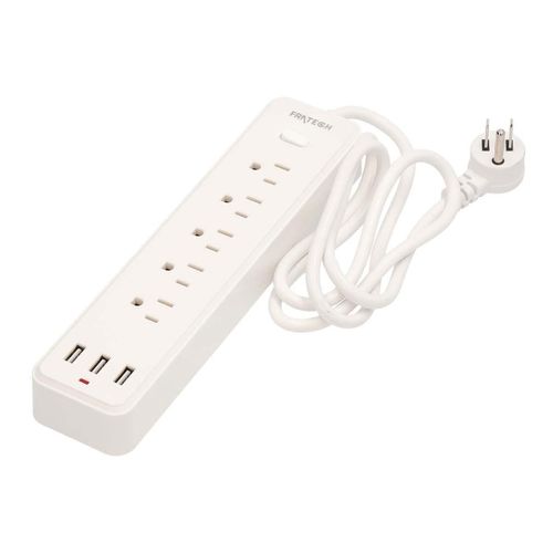 Multicontacto Fratech 5 Tomas de Corriente + 3 Puertos USB Color Blanco EL10
