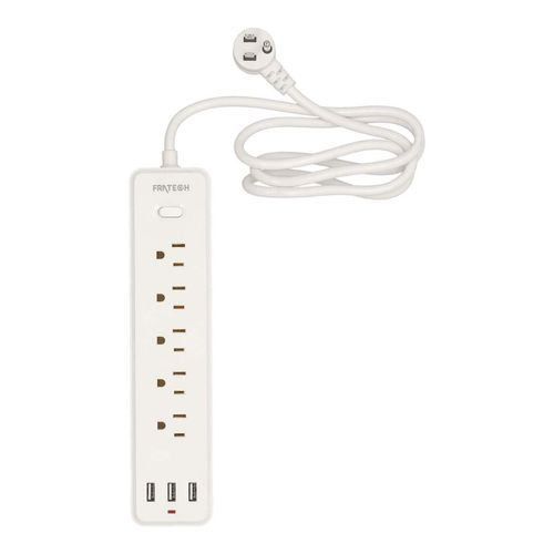 Multicontacto Fratech 5 Tomas de Corriente + 3 Puertos USB Color Blanco EL10