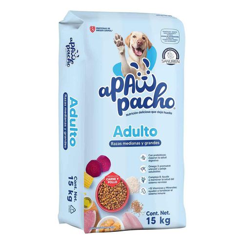 Alimento Seco Apawpacho Para Perro Adulto De Raza Mediana y Grande 15Kg