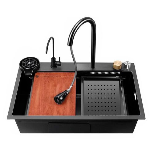 Tarja Brandtrendy Multifuncional de Acero Inoxidable Oscuro 75x45 cm