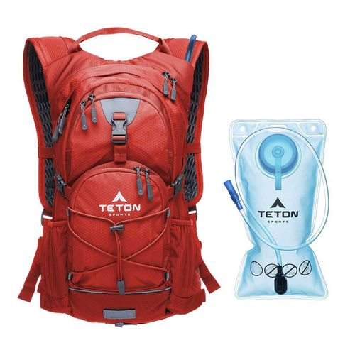 Mochila Teton de Hidratación Roja Oasis 18L con Bolsa de Agua de 2L