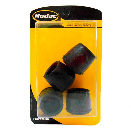 Regaton Redac Redondo Hule Negro 4 Piezas.