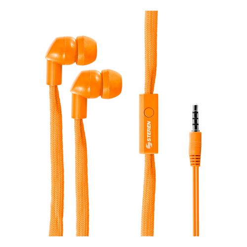 Audífonos Alámbricos Steren Tipo Agujeta Naranja AUD-2900s