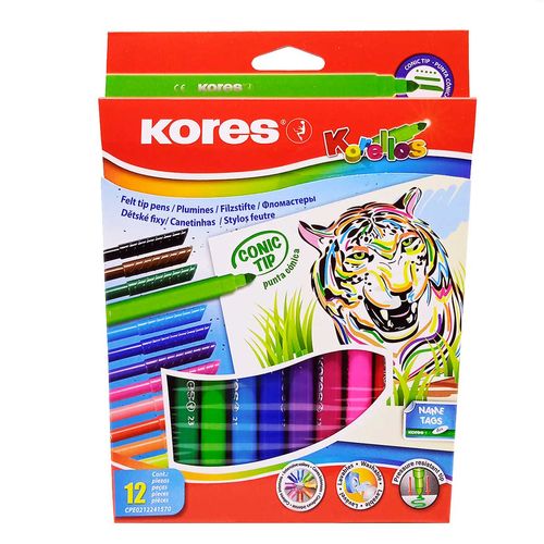 Plumones Kores Korello Cónica 12 Piezas