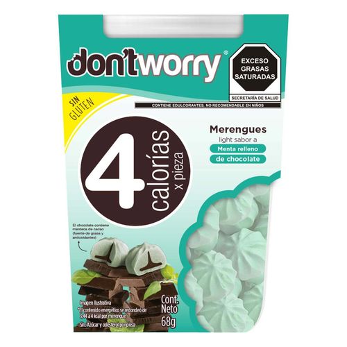 Merengue Dontworry Light Sabor Menta Relleno de Chocolate 60g