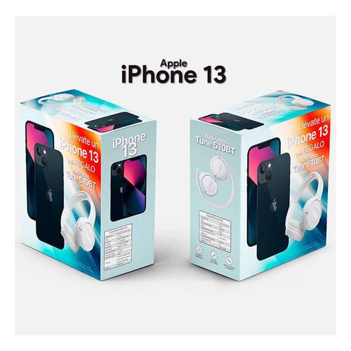 iPhone 13 Apple 128GB más Audífonos JBL Tune 510BT Negro Reacondicionado Desbloqueado