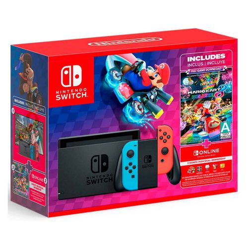 Consola Nintendo Switch Bundle Mario Kart 8 Descargable + Nintendo Online 3M