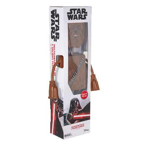 Multicontactos Steren 4 Salidas Flexibles Figura de Star Wars Chewbacca