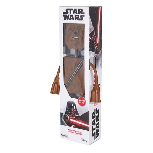 Multicontactos Steren 4 Salidas Flexibles Figura de Star Wars Chewbacca